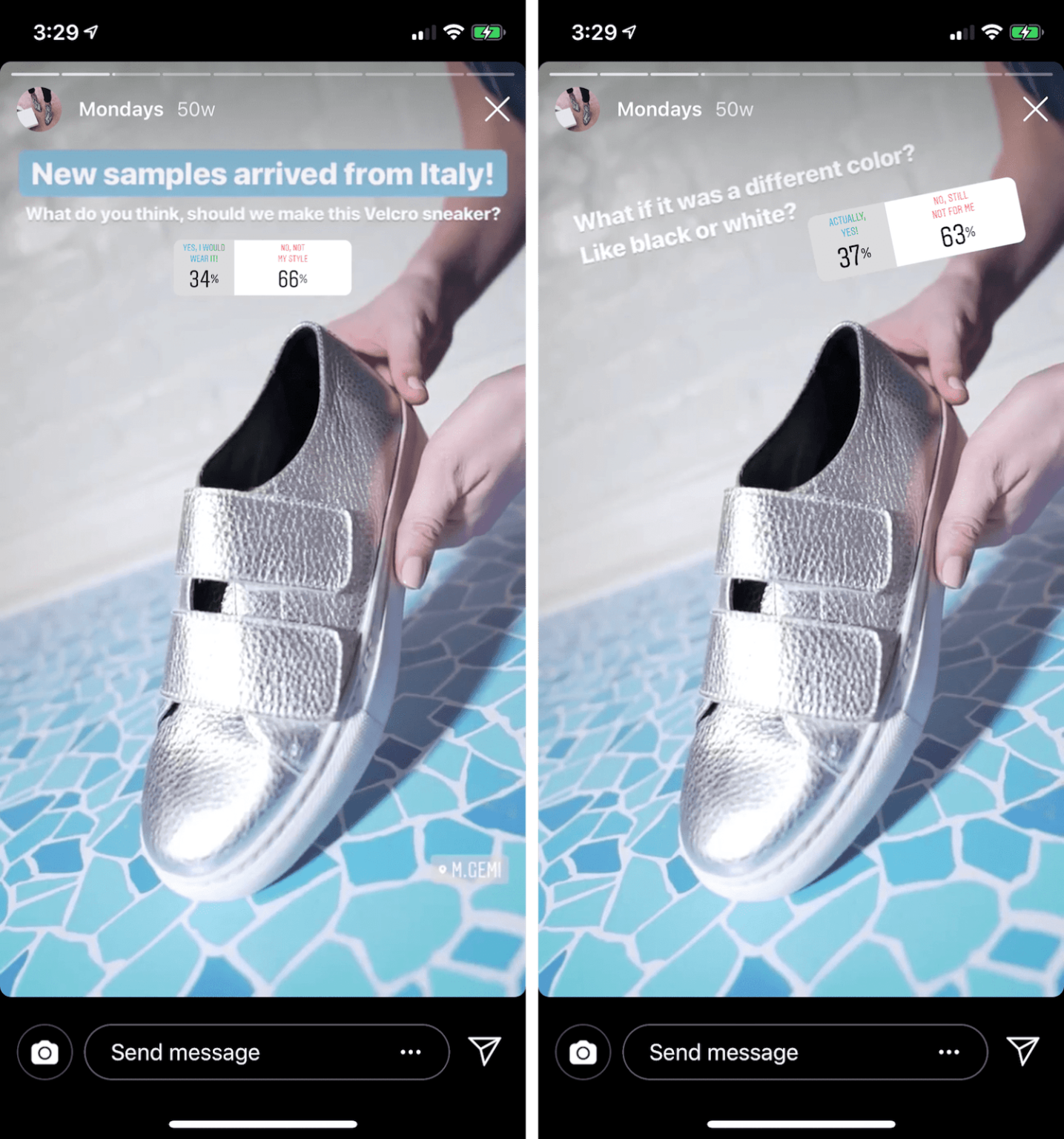 Using questionnaires to improve customer satisfaction - Instagram Polls