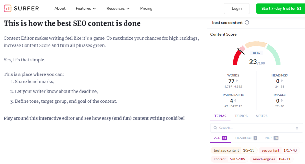 Surfer - Tools to create SEO-friendly content