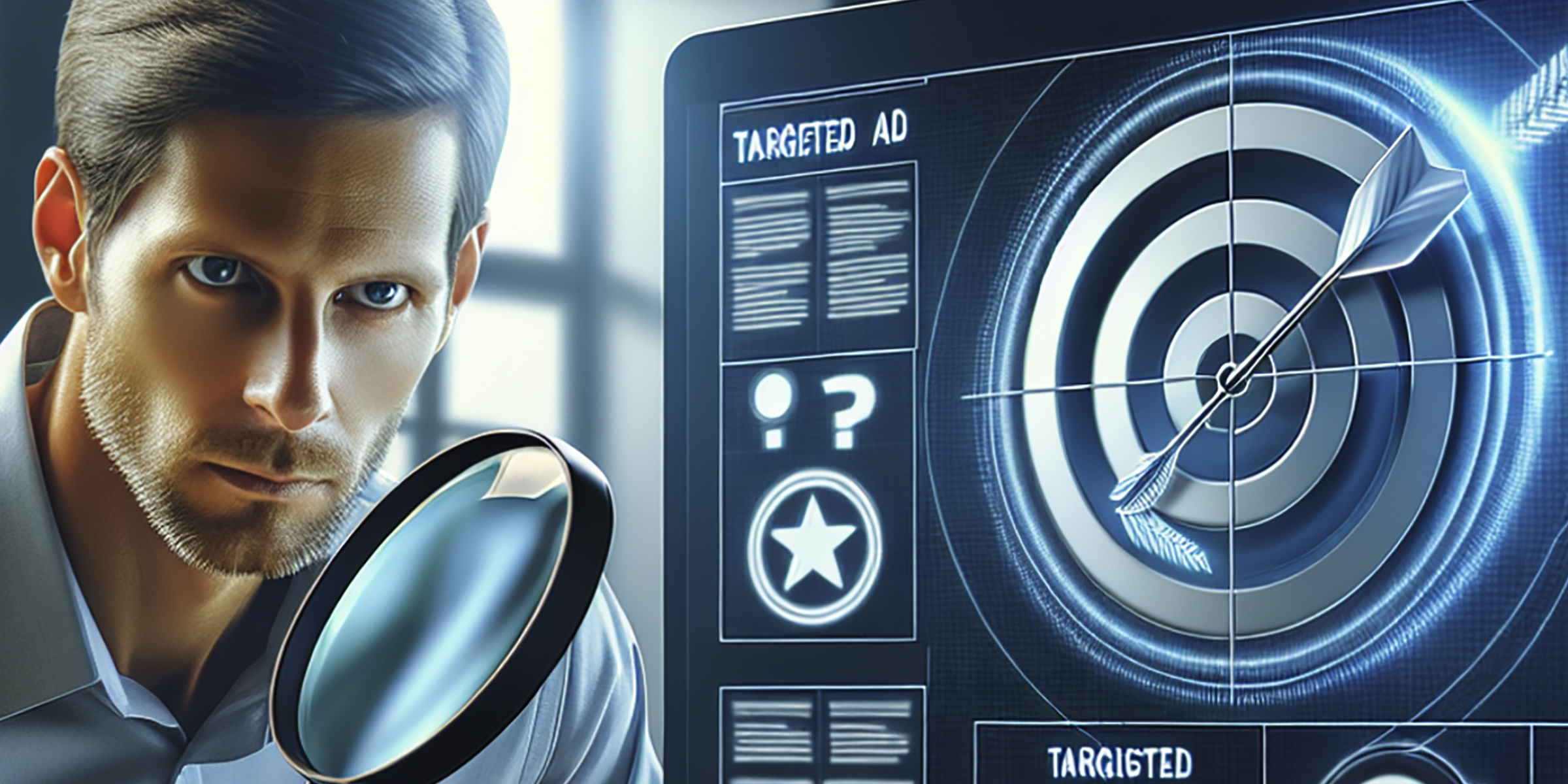 Image of man looking at targeted ad as an illustration of different retargeting strategies