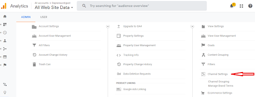 Google Analytics features - Channel groupings